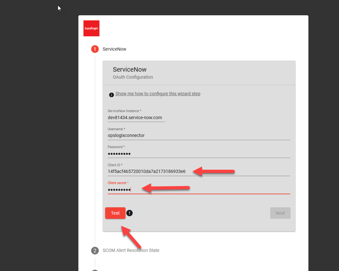 SCOM ServiceNow Incident Connector Wizard step 1-04