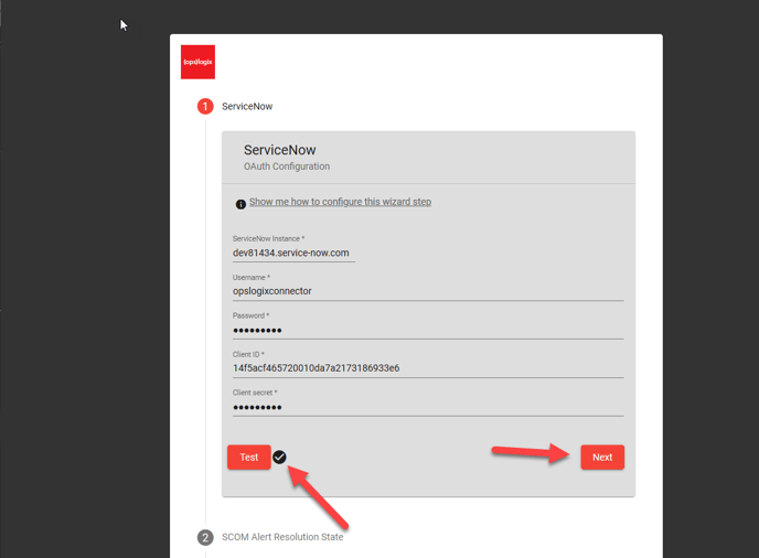 SCOM ServiceNow Incident Connector Wizard step 1-05